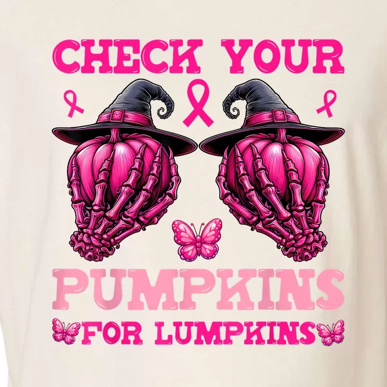 Check Your Pumpkins Breast Cancer For Lumpkins Garment-Dyed Women's Muscle Tee