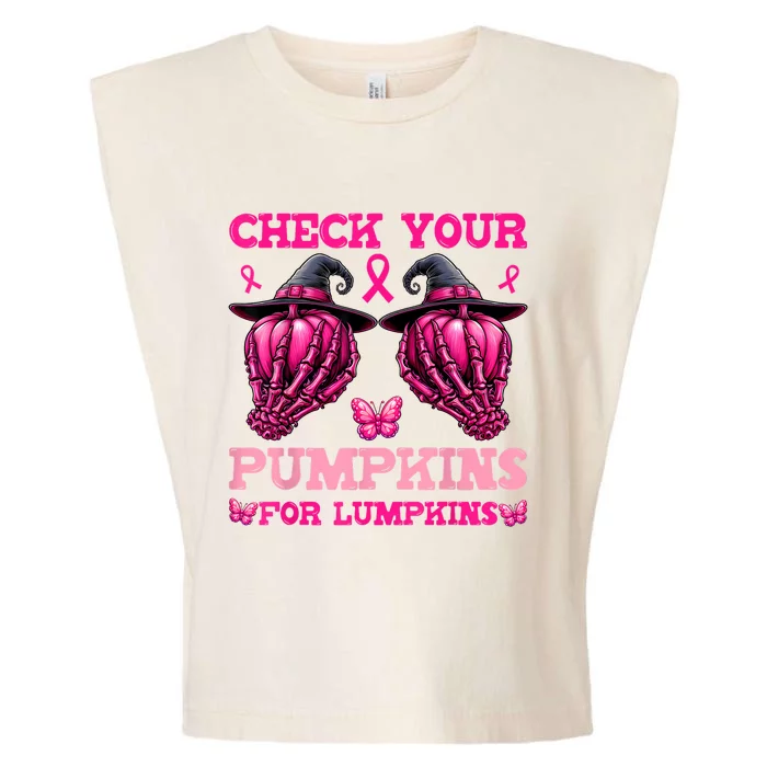 Check Your Pumpkins Breast Cancer For Lumpkins Garment-Dyed Women's Muscle Tee