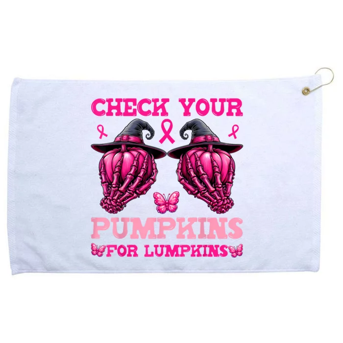 Check Your Pumpkins Breast Cancer For Lumpkins Grommeted Golf Towel