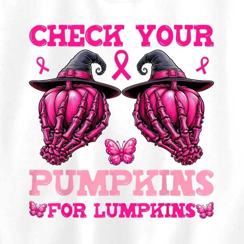 Check Your Pumpkins Breast Cancer For Lumpkins Kids Sweatshirt