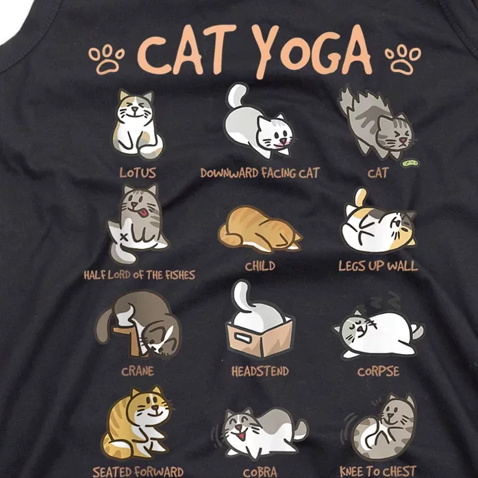 Cat Yoga Poses Cats Practicing Mindfulness Meditation Kitten Tank Top