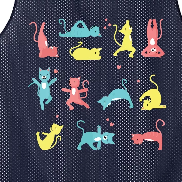 Cat Yoga Pose Kitty Humor Funny Cat Yogi Workout Themed Mesh Reversible Basketball Jersey Tank