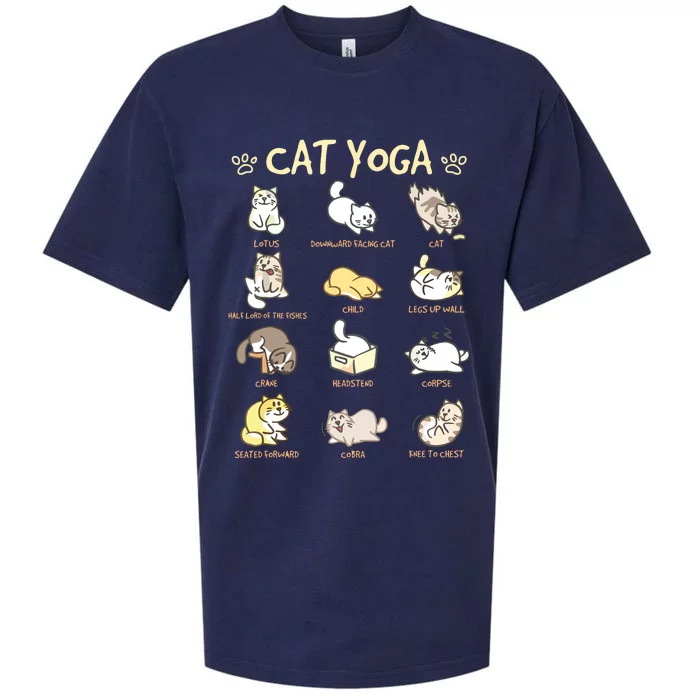 Cat Yoga Poses Cats Practicing Mindfulness Meditation Kitten Sueded Cloud Jersey T-Shirt