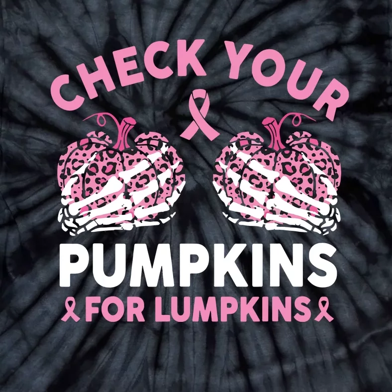 Check Your Pumpkins Breast Cancer Awareness Halloween Women Tie-Dye T-Shirt