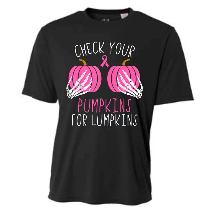 Check Your Pumpkins Breast Cancer Awareness Cooling Performance Crew T-Shirt