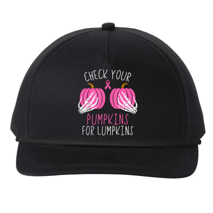 Check Your Pumpkins Breast Cancer Awareness Snapback Five-Panel Rope Hat