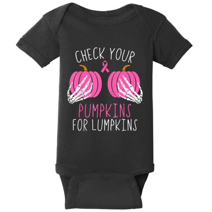 Check Your Pumpkins Breast Cancer Awareness Baby Bodysuit