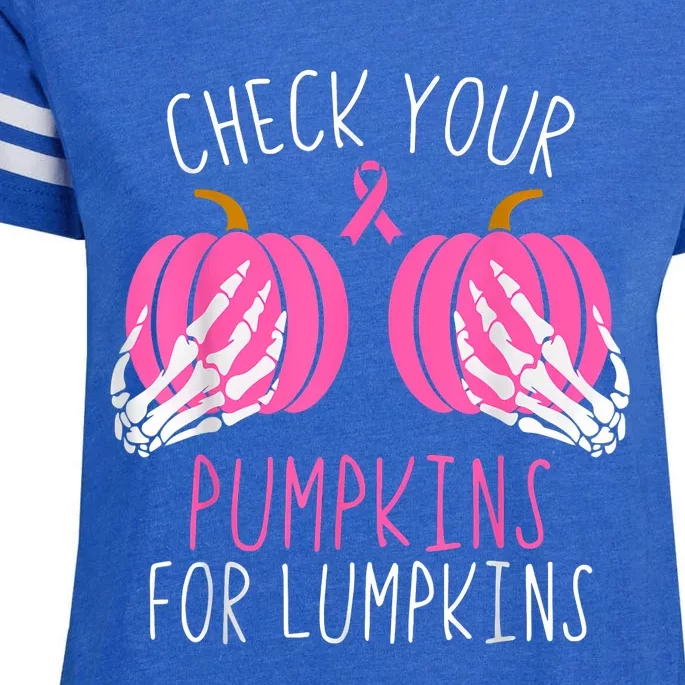 Check Your Pumpkins Breast Cancer Awareness Enza Ladies Jersey Football T-Shirt