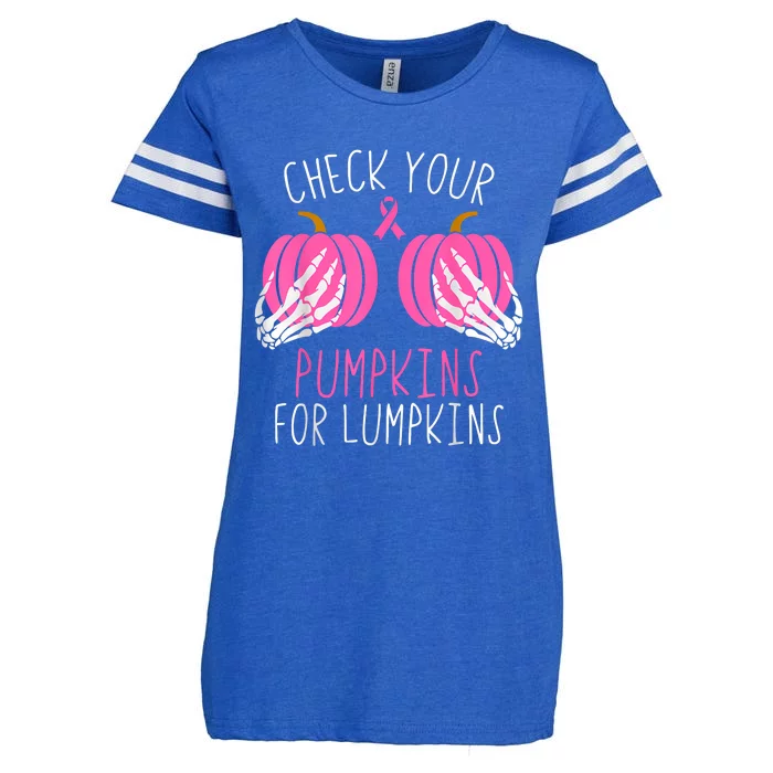 Check Your Pumpkins Breast Cancer Awareness Enza Ladies Jersey Football T-Shirt