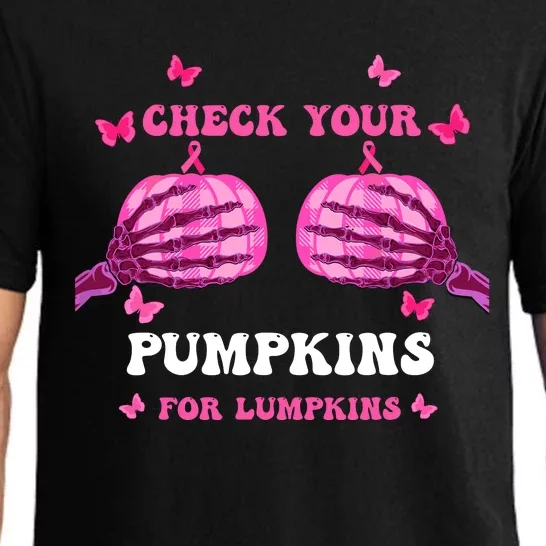 Check Your Pumpkins Breast Cancer Awareness Halloween Pajama Set