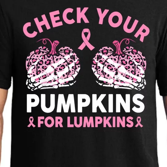 Check Your Pumpkins Breast Cancer Awareness Halloween Pajama Set