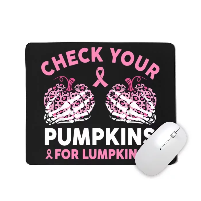 Check Your Pumpkins Breast Cancer Awareness Halloween Mousepad