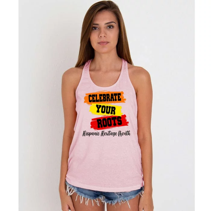 Celebrate Your Roots Hispanic Heritage Month Women's Knotted Racerback Tank