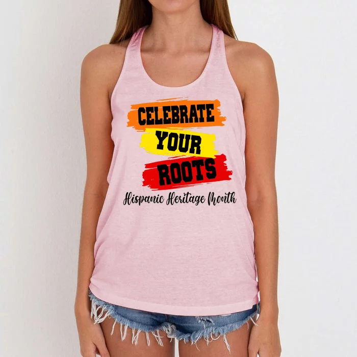 Celebrate Your Roots Hispanic Heritage Month Women's Knotted Racerback Tank