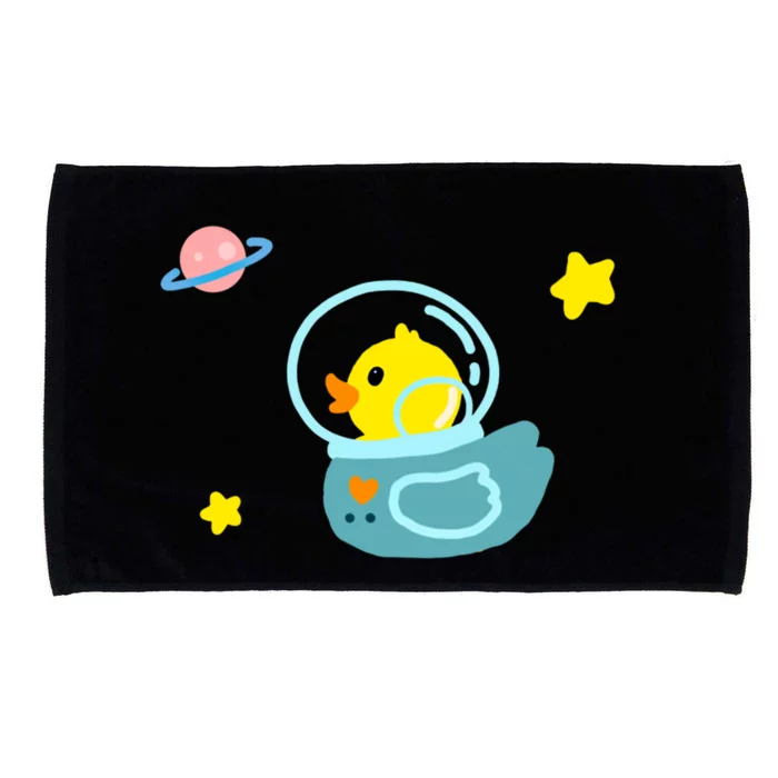 Cute Yellow Rubber Ducky Astronaut In Outer Space Graphic Great Gift Microfiber Hand Towel