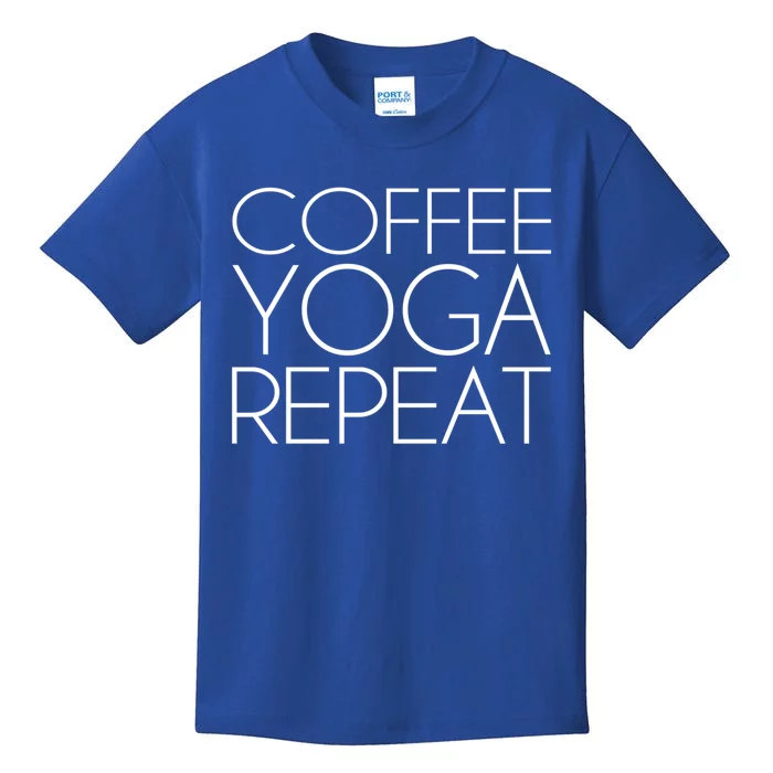 Coffee Yoga Repeat Gift Kids T-Shirt