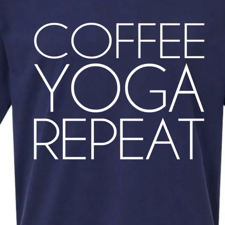 Coffee Yoga Repeat Gift Sueded Cloud Jersey T-Shirt