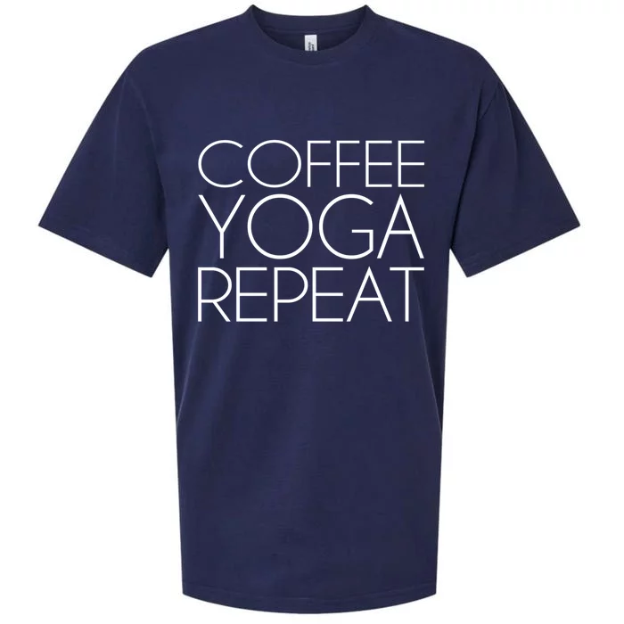 Coffee Yoga Repeat Gift Sueded Cloud Jersey T-Shirt