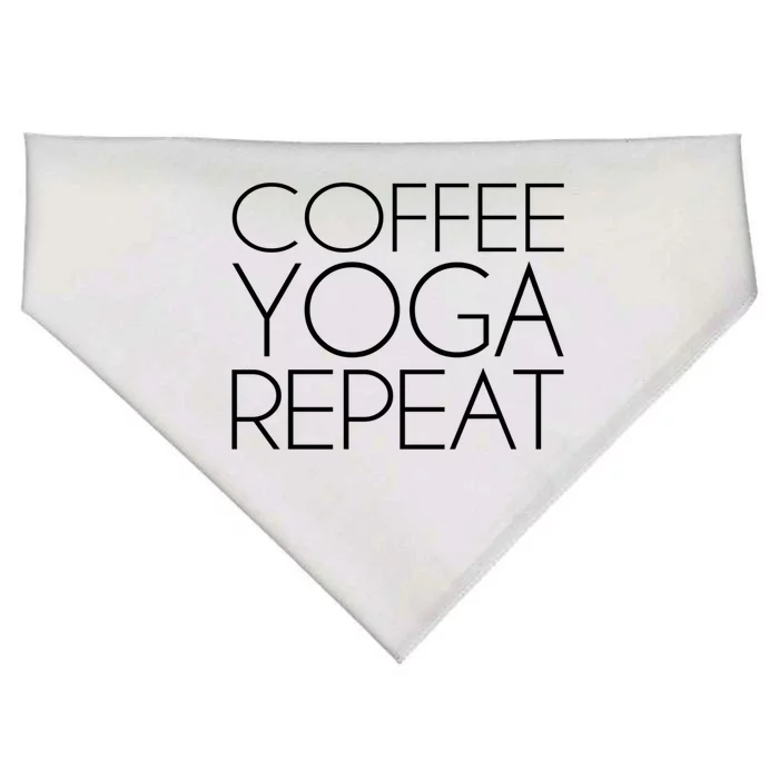 Coffee Yoga Repeat Gift USA-Made Doggie Bandana