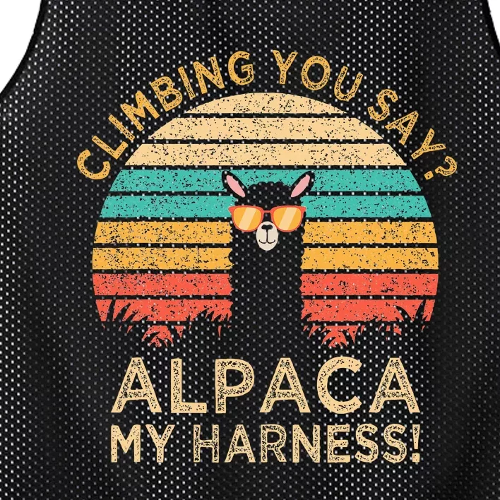 Climbing You Say Alpaca My Harness Funny Rock Climber Mesh Reversible Basketball Jersey Tank