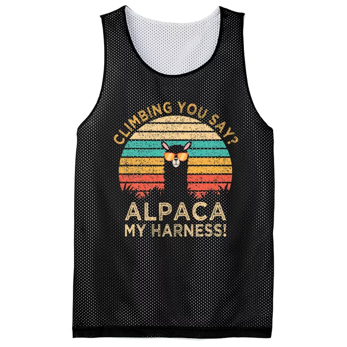 Climbing You Say Alpaca My Harness Funny Rock Climber Mesh Reversible Basketball Jersey Tank