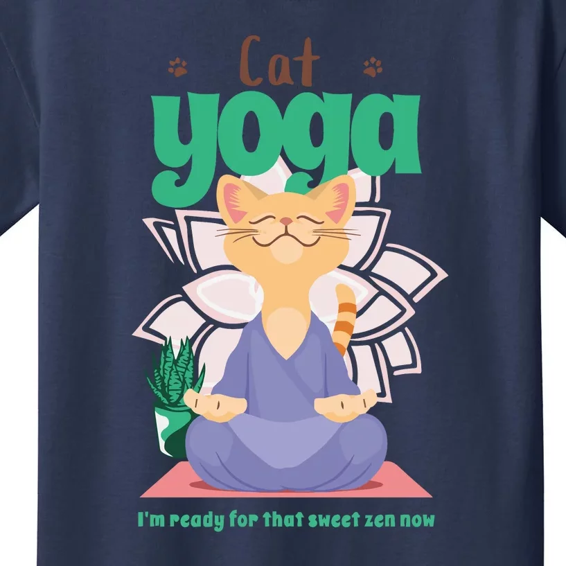 Cat Yoga Shirt Cat Lover Yoga Pose Funny Cat Funny Yoga Cute Cat Doing Yoga Kids T-Shirt