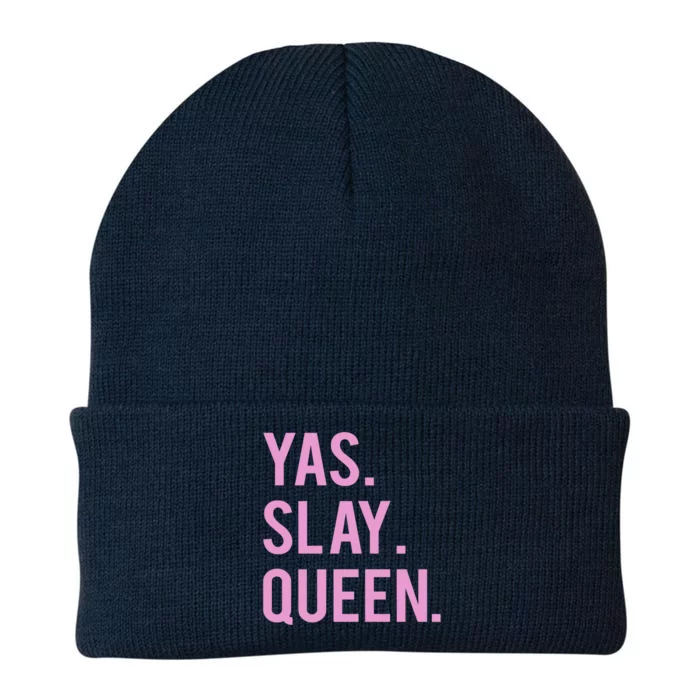 Cute Yas Slay Queen Quote Gift Top Knit Cap Winter Beanie