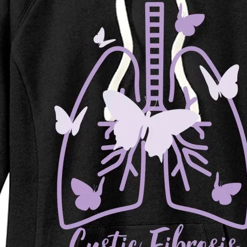 Cystic Fibrosis Awareness Butterflies Women's Fleece Hoodie