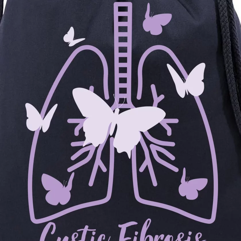 Cystic Fibrosis Awareness Butterflies Drawstring Bag