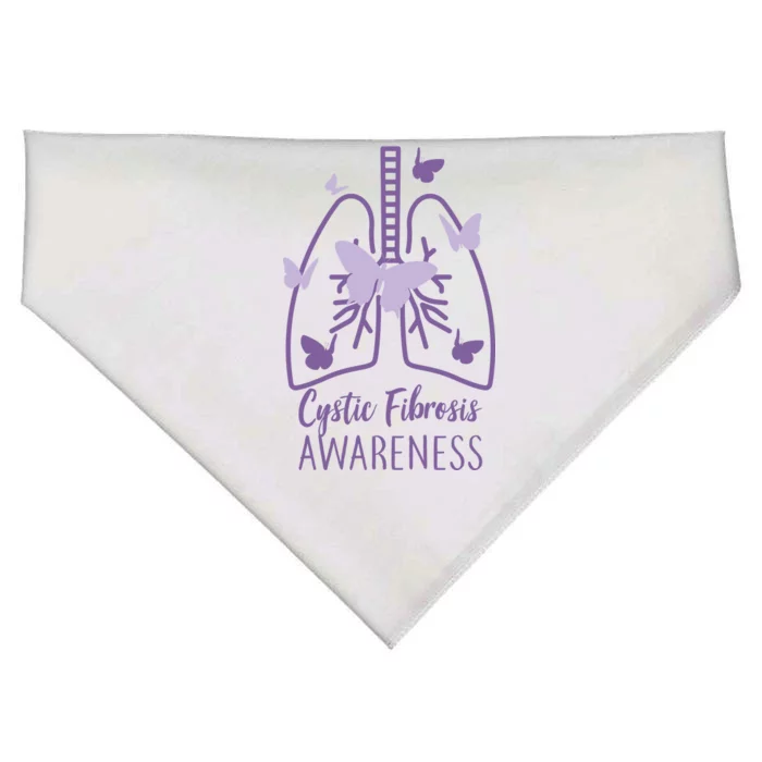 Cystic Fibrosis Awareness Butterflies USA-Made Doggie Bandana