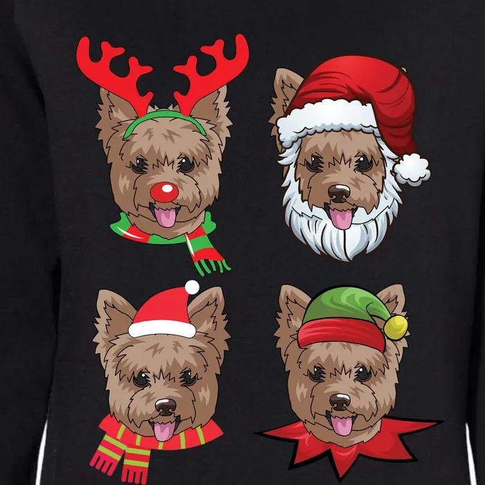 Cute Yorkshire Terrier Christmas Gift Santa Dog Gift Womens California Wash Sweatshirt