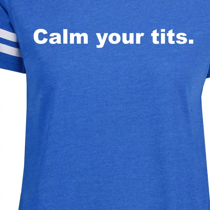 Calm Your Tits Joke Enza Ladies Jersey Football T-Shirt