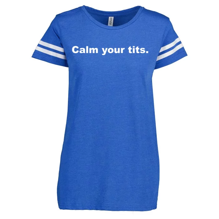 Calm Your Tits Joke Enza Ladies Jersey Football T-Shirt