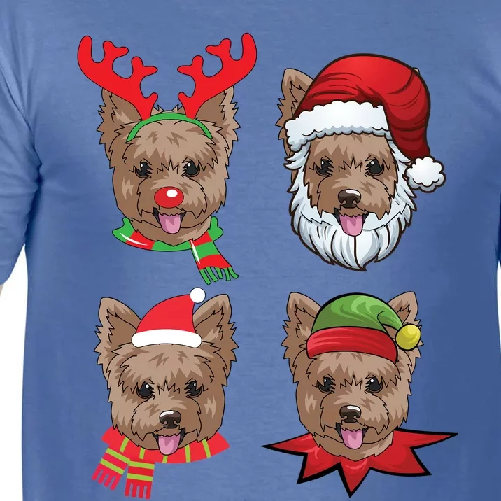 Cute Yorkshire Terrier Christmas Funny Gift Santa Dog Gift Comfort Colors T-Shirt