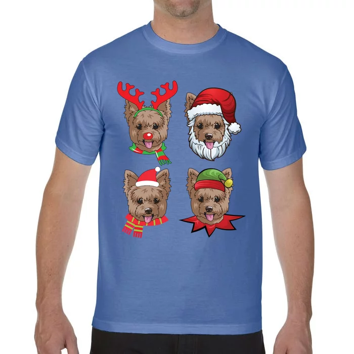 Cute Yorkshire Terrier Christmas Funny Gift Santa Dog Gift Comfort Colors T-Shirt