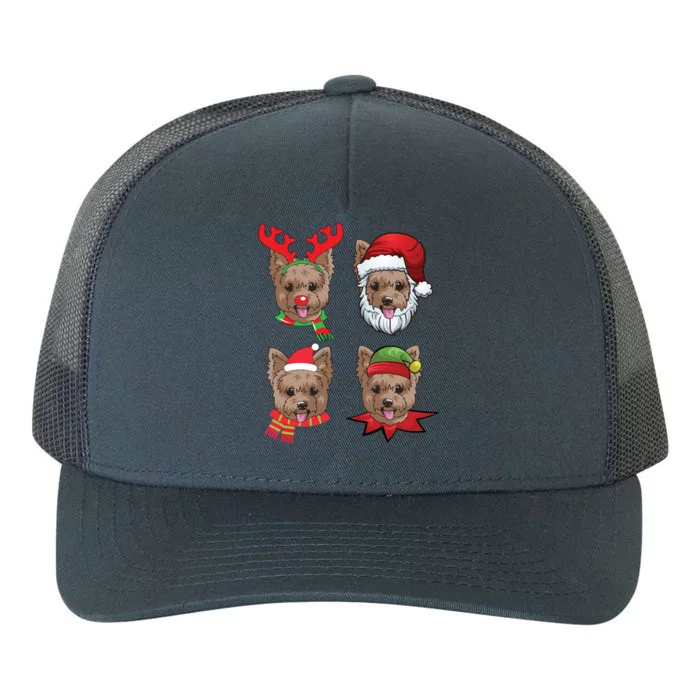 Cute Yorkshire Terrier Christmas Funny Gift Santa Dog Gift Yupoong Adult 5-Panel Trucker Hat