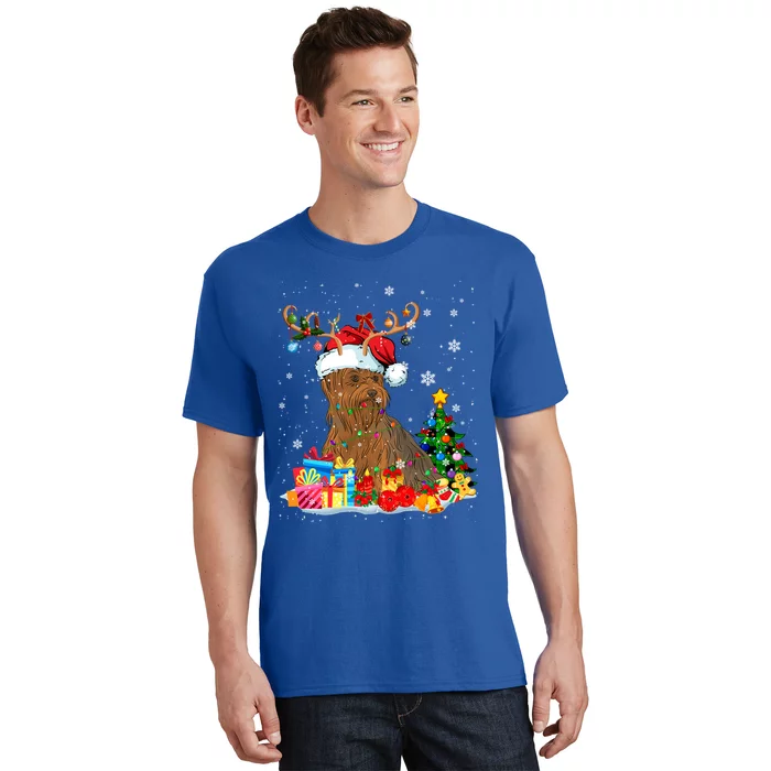 Christmas Yorkshire Terrier Xmas Lights Reindeer Santa Dog Gift T-Shirt