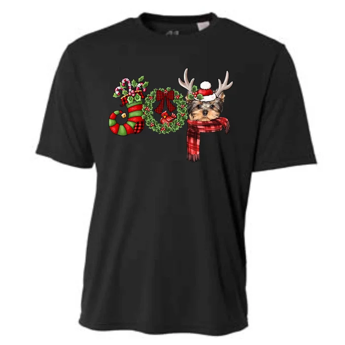 Christmas Yorkshire Terrier Joy Reindeer Xmas Funny Gift Cooling Performance Crew T-Shirt