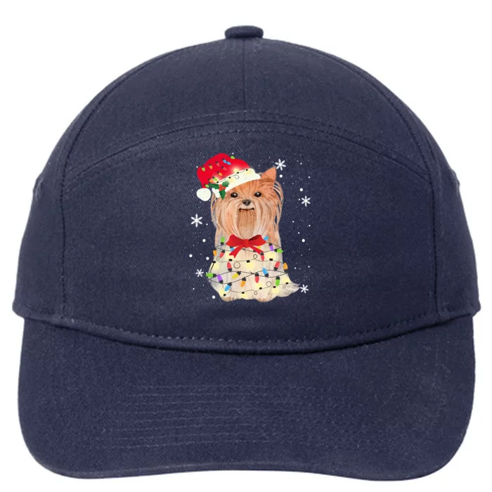 Christmas Yorkshire Terrier Gift 7-Panel Snapback Hat