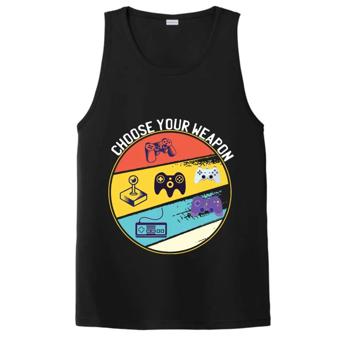 Choose Your Weapons Video Game Gaming Console Gamer Vintage Performance Tank