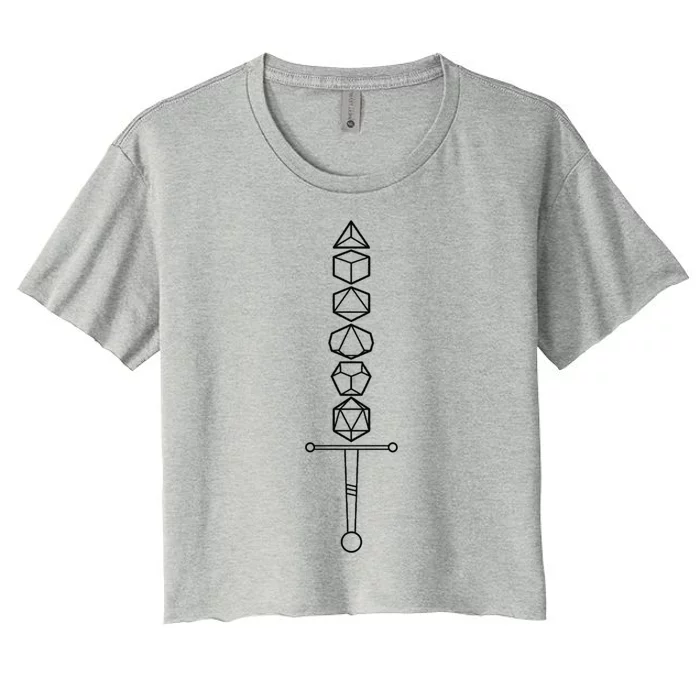 Choose Your Weapon Dark Dice Sword Women's Crop Top Tee