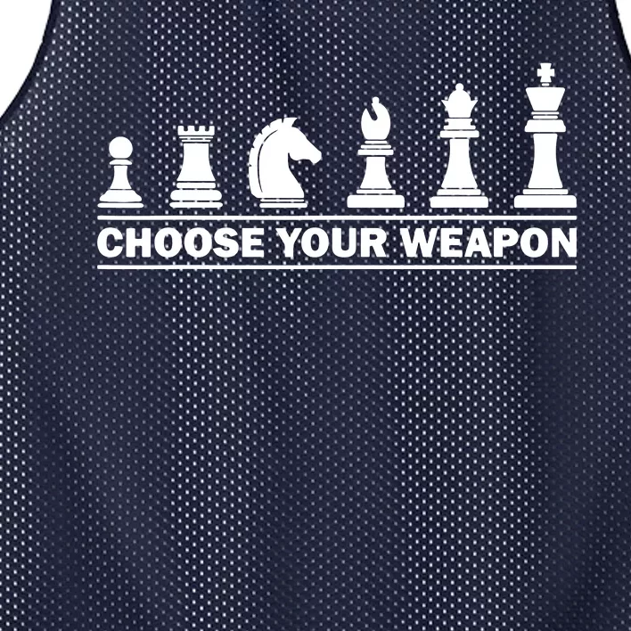 Choose Your Weapon Chess Strategy Funny Chess Lovers Mesh Reversible Basketball Jersey Tank