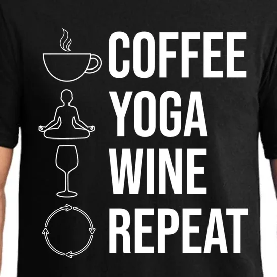 Coffee Yoga Wine Repeat Funny Gift Pajama Set