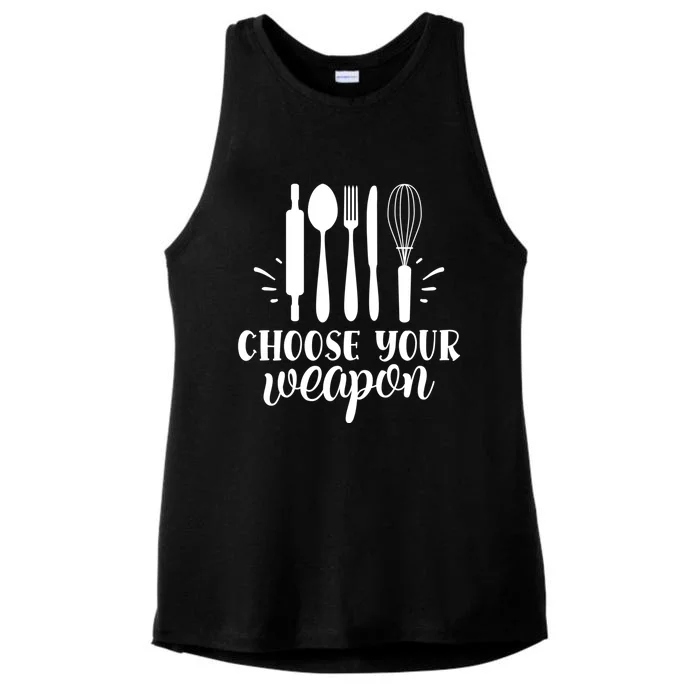 Choose Your Weapon Cooking Baking Gift Ladies Tri-Blend Wicking Tank