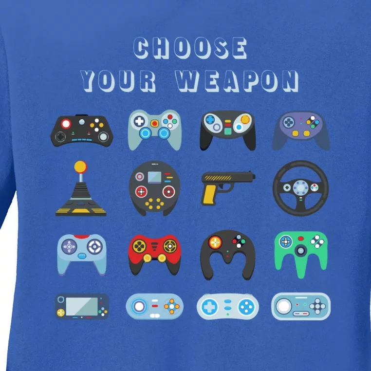 Choose Your Weapon Online Clothes Computer Video Game Geek Cute Gift Ladies Long Sleeve Shirt