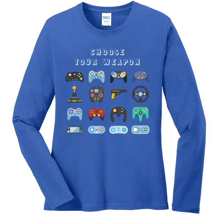 Choose Your Weapon Online Clothes Computer Video Game Geek Cute Gift Ladies Long Sleeve Shirt