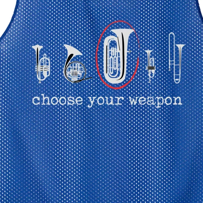 Choose Your Weapon Tuba Funny Tuba Gift Mesh Reversible Basketball Jersey Tank