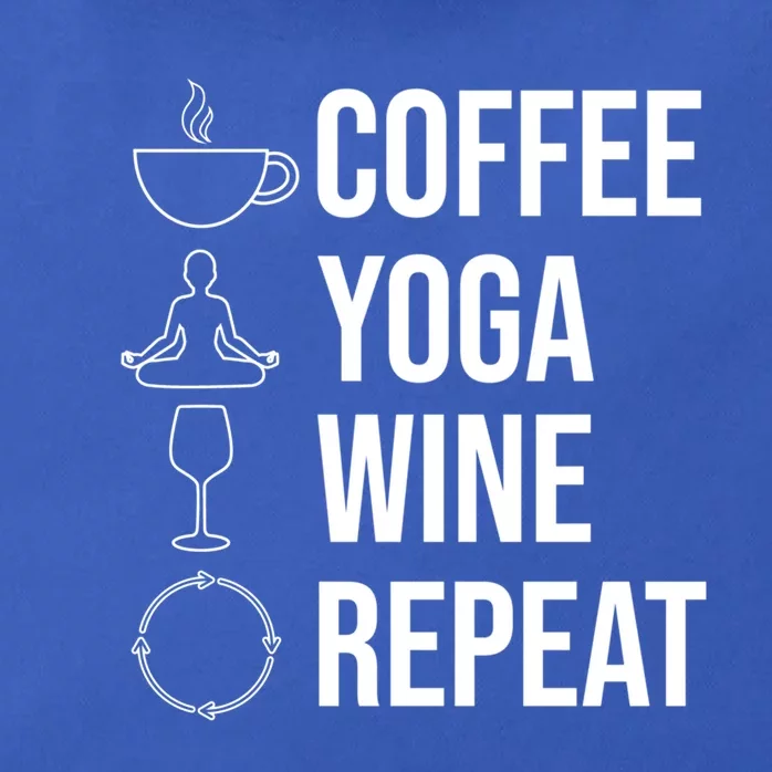 Coffee Yoga Wine Repeat Gift Zip Tote Bag