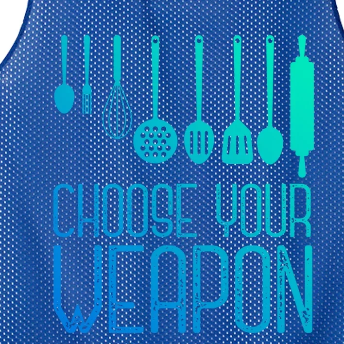 Choose Your Weapon Cook Funny Gift Mesh Reversible Basketball Jersey Tank