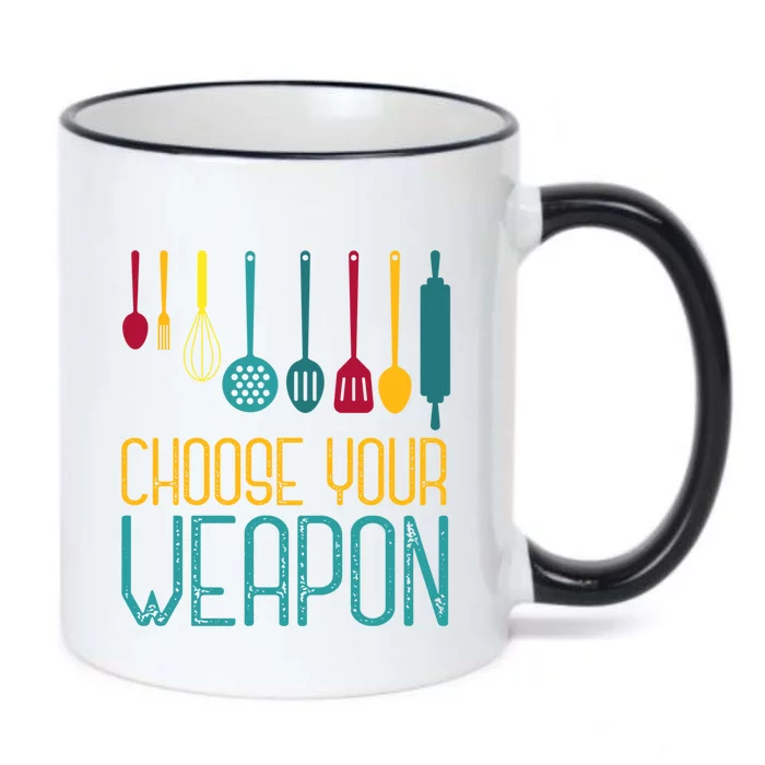 Choose Your Weapon Cook Gift Black Color Changing Mug